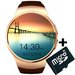 Ceas Smartwatch cu Telefon iUni KW18, Touchscreen 1.3 Inch, Notificari, iOS, Android, Gold + Card Mi
